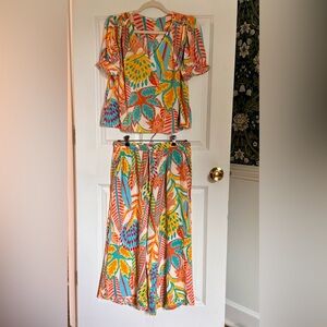 Colorful Floral Two-Piece Set